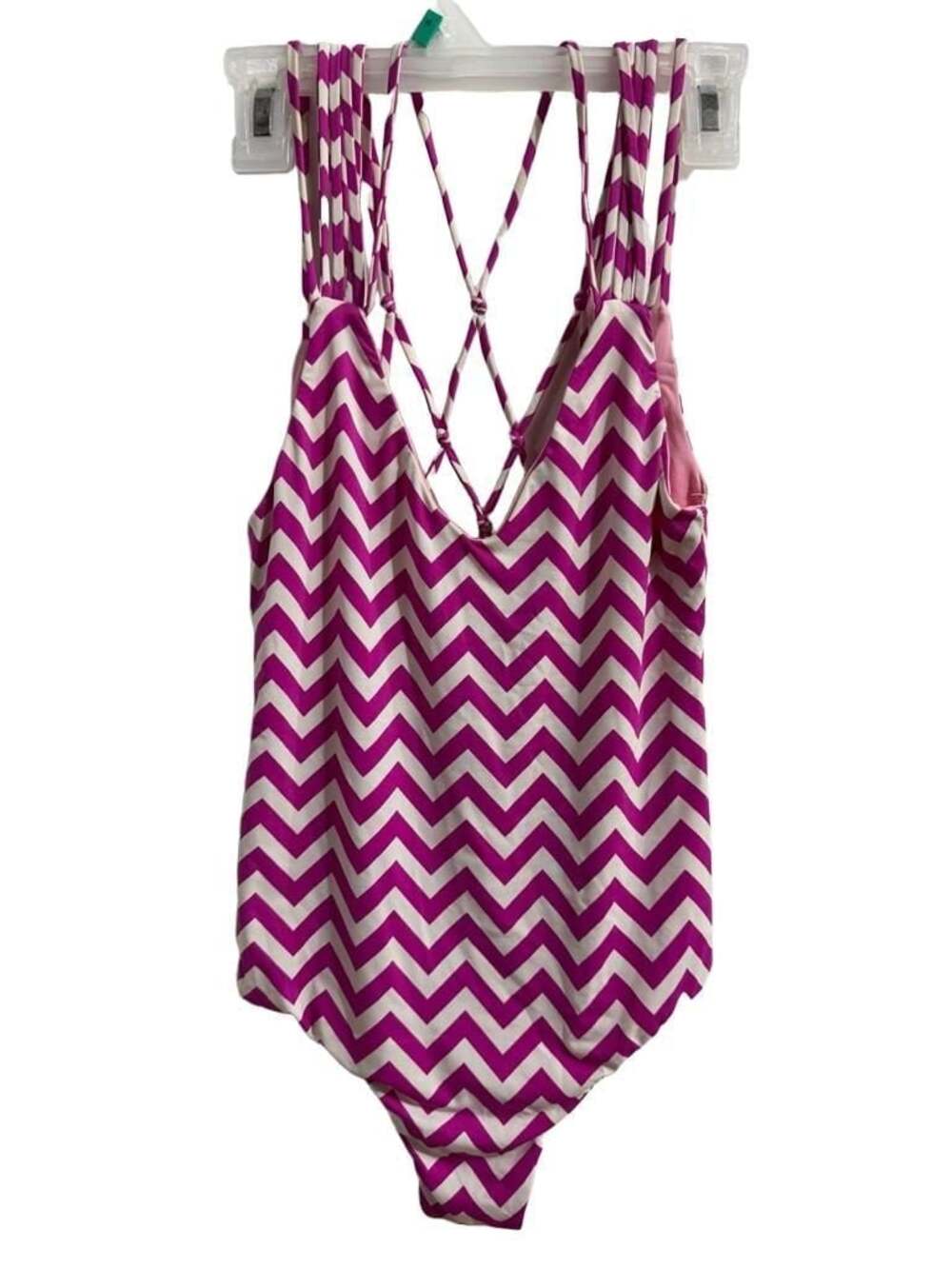 San Lorenzo Reversible Chevron Print One-Piece Swimsuit with Strappy Back Detail